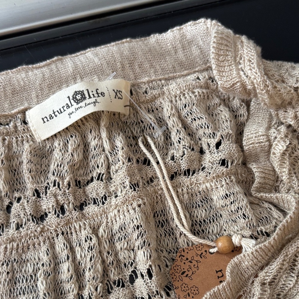 Natural Life Beige Knit Sweater with Button Accents - Picture 2 of 2